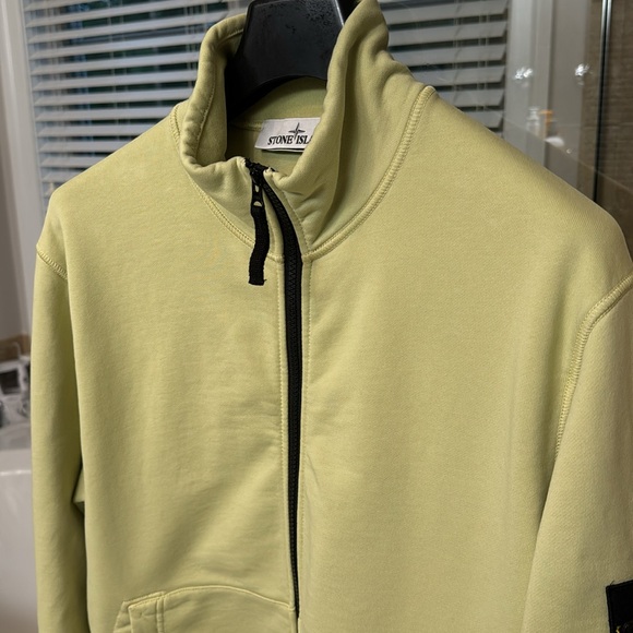 Stone Island, zipped cotton jacket, lime green, Large, EUC - Picture 11 of 13